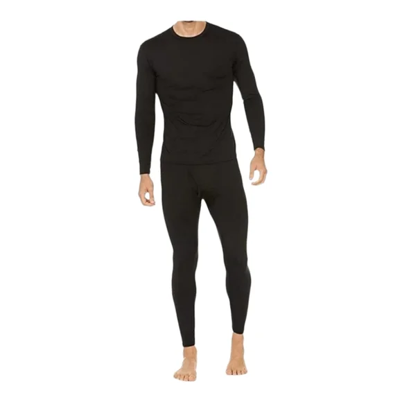 THERMAJOHNS NWOT Men's stretchy Thermal set, XL black, top and bottoms - Picture 1 of 3